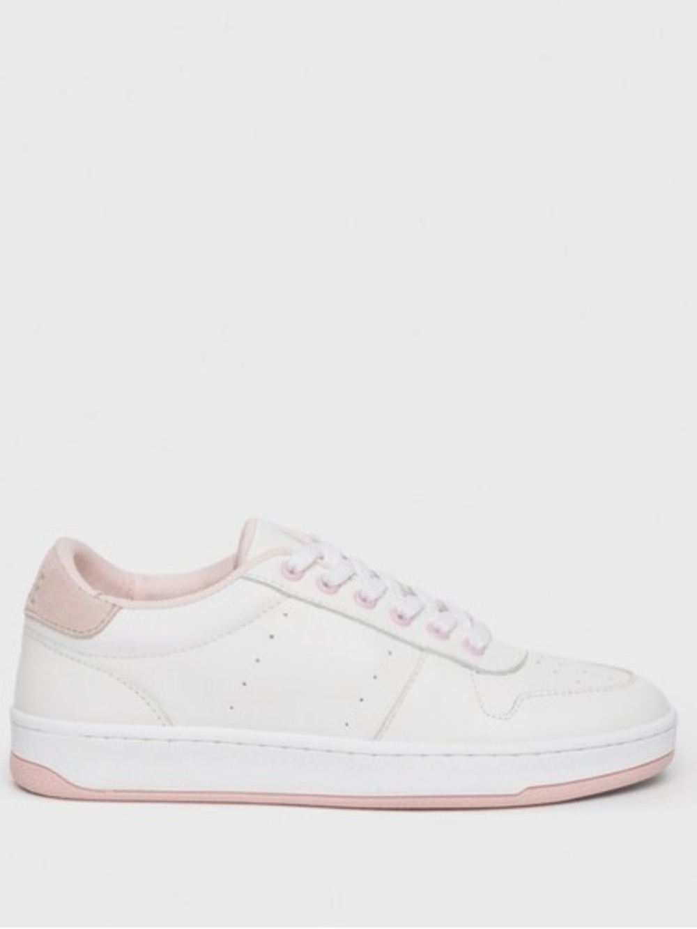 PAIGE Remy White and Pink Leather Sneakers size 10
